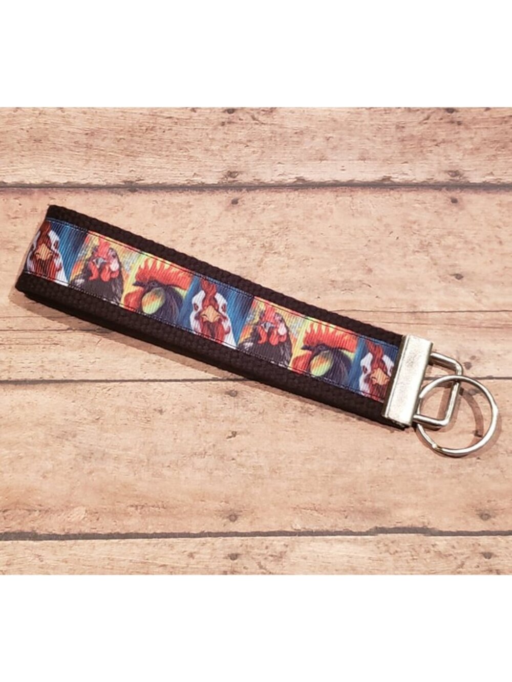 Chicken Rooster Wristlet Keyfob / Keychain